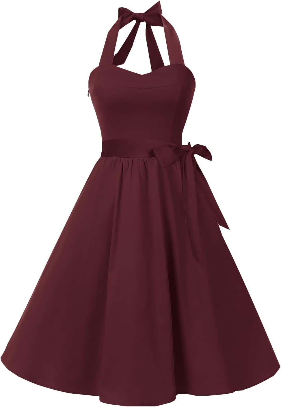 Topdress Women'sVintage Polka Audrey Dress 1950s Halter Retro Cocktail Dress