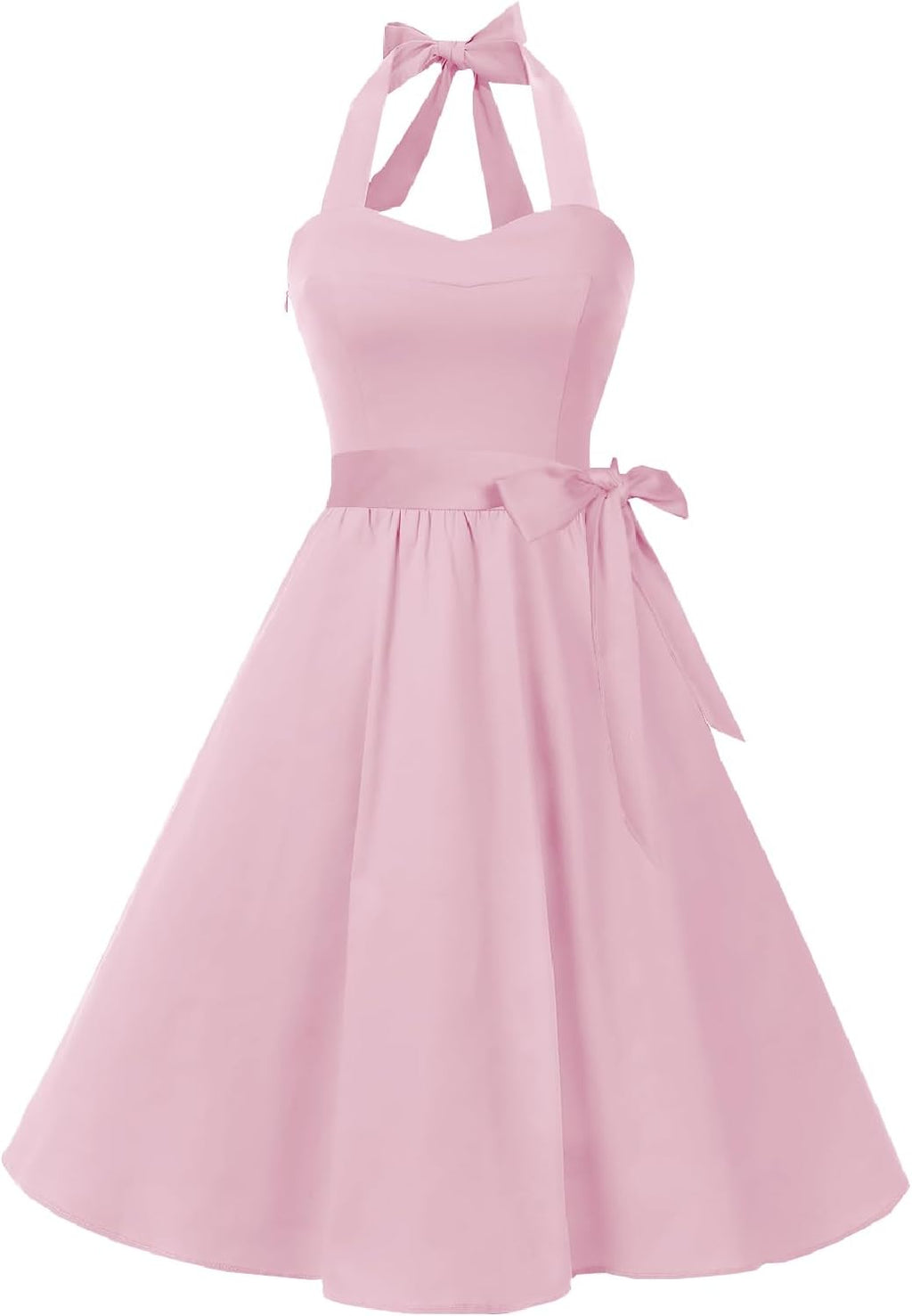 Topdress Women'sVintage Polka Audrey Dress 1950s Halter Retro Cocktail Dress