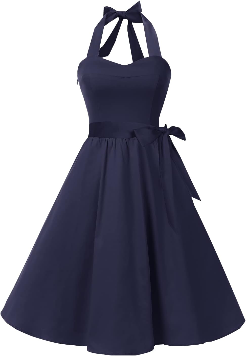 Topdress Women'sVintage Polka Audrey Dress 1950s Halter Retro Cocktail Dress