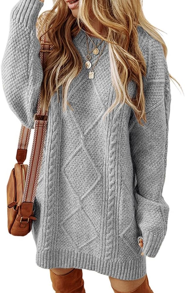 Kinghua Sweater Dress for Women Fall Winter Cable Knit Cute Short Dresses