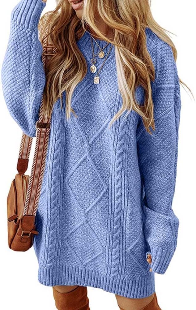 Kinghua Sweater Dress for Women Fall Winter Cable Knit Cute Short Dresses