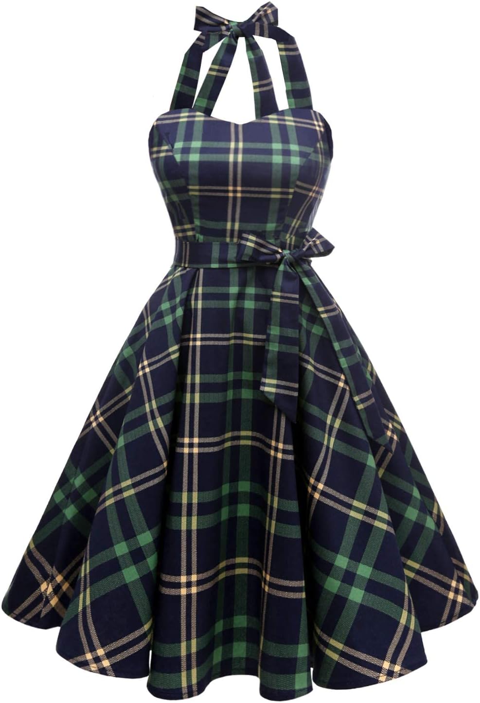 Topdress Women'sVintage Polka Audrey Dress 1950s Halter Retro Cocktail Dress