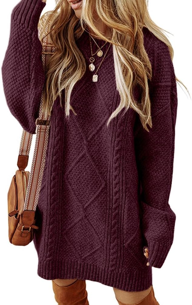 Kinghua Sweater Dress for Women Fall Winter Cable Knit Cute Short Dresses