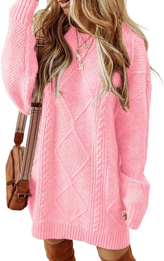 Kinghua Sweater Dress for Women Fall Winter Cable Knit Cute Short Dresses