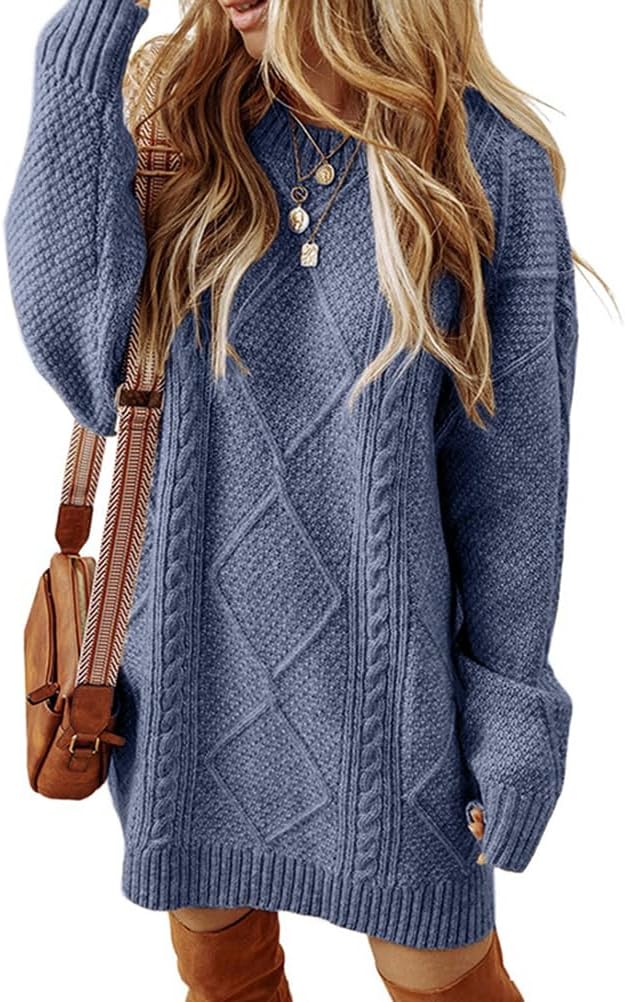 Kinghua Sweater Dress for Women Fall Winter Cable Knit Cute Short Dresses