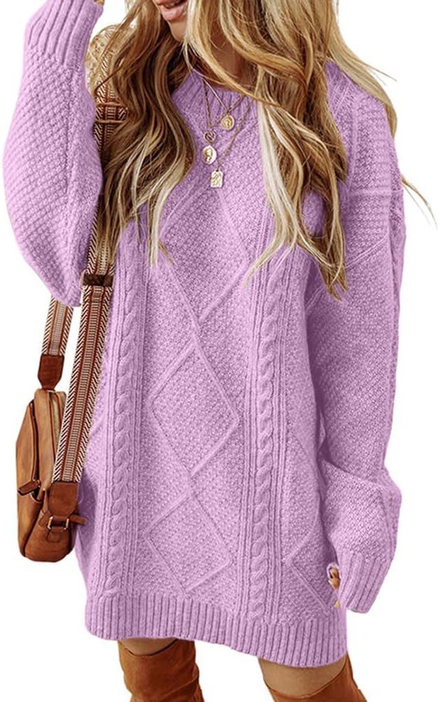 Kinghua Sweater Dress for Women Fall Winter Cable Knit Cute Short Dresses