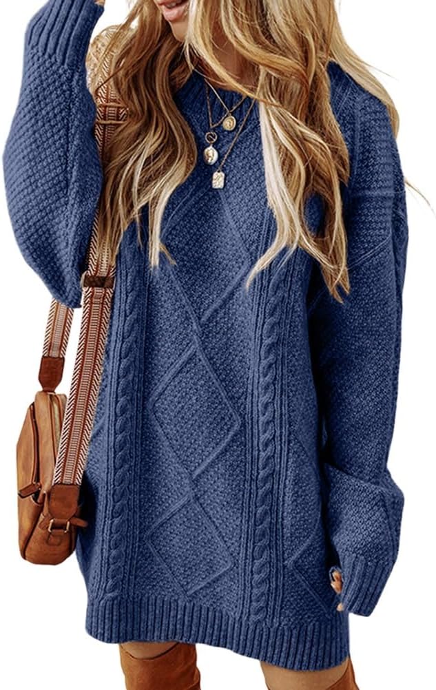 Kinghua Sweater Dress for Women Fall Winter Cable Knit Cute Short Dresses