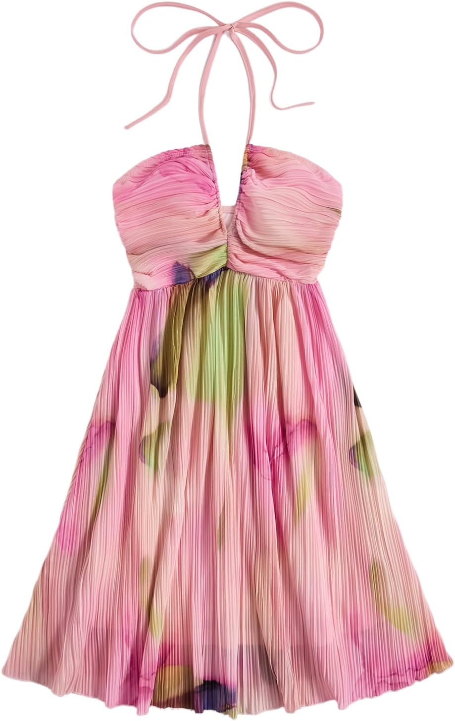 SOLY HUX Women's Tie Dye Summer Cami Dress Halter Backless Short Dresses | Sleeveless, A Line, Sundress, Vacation, Beach Outfits