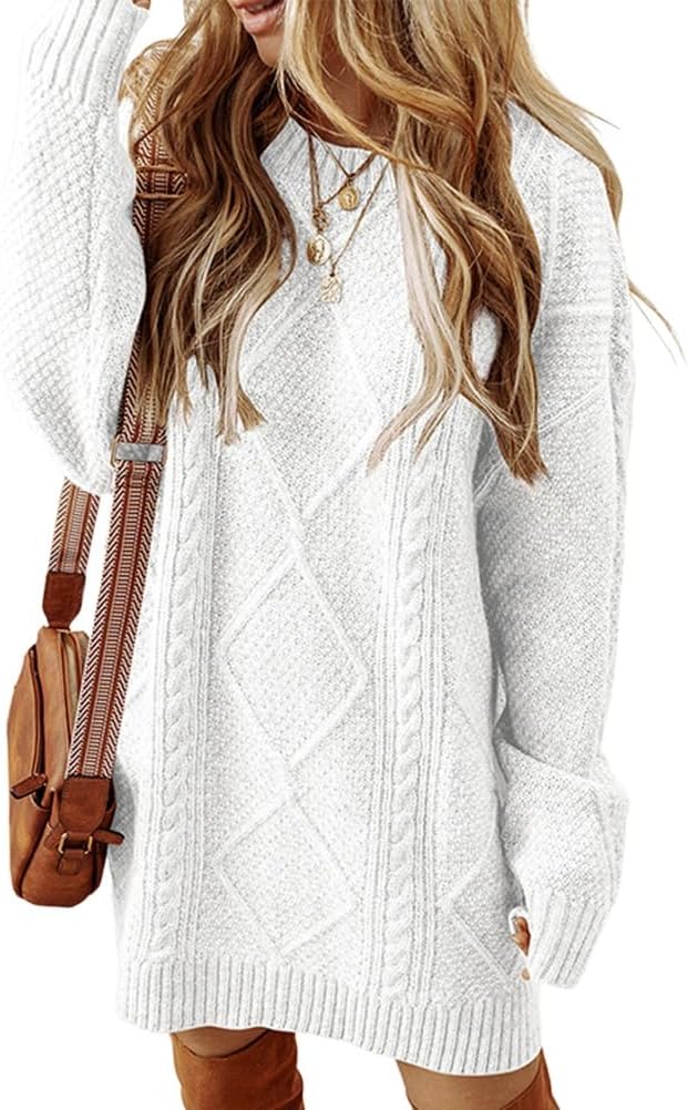 Kinghua Sweater Dress for Women Fall Winter Cable Knit Cute Short Dresses