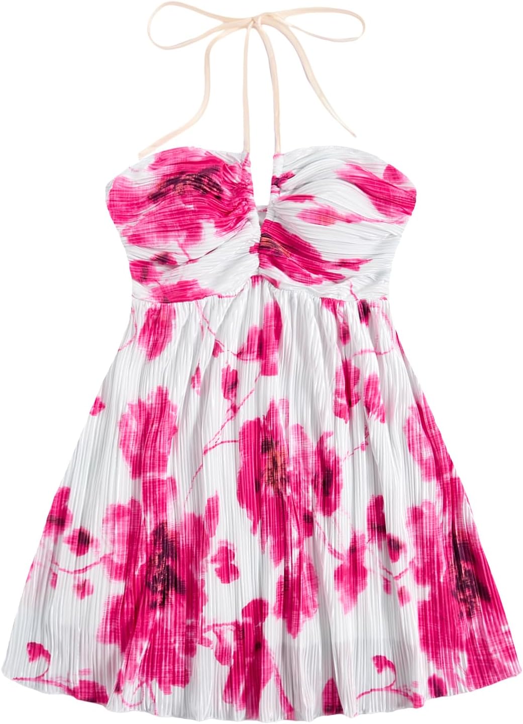 SOLY HUX Women's Tie Dye Summer Cami Dress Halter Backless Short Dresses | Sleeveless, A Line, Sundress, Vacation, Beach Outfits