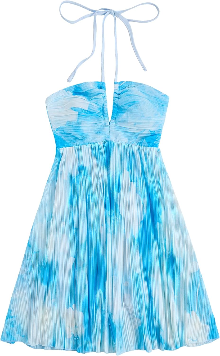 SOLY HUX Women's Tie Dye Summer Cami Dress Halter Backless Short Dresses | Sleeveless, A Line, Sundress, Vacation, Beach Outfits