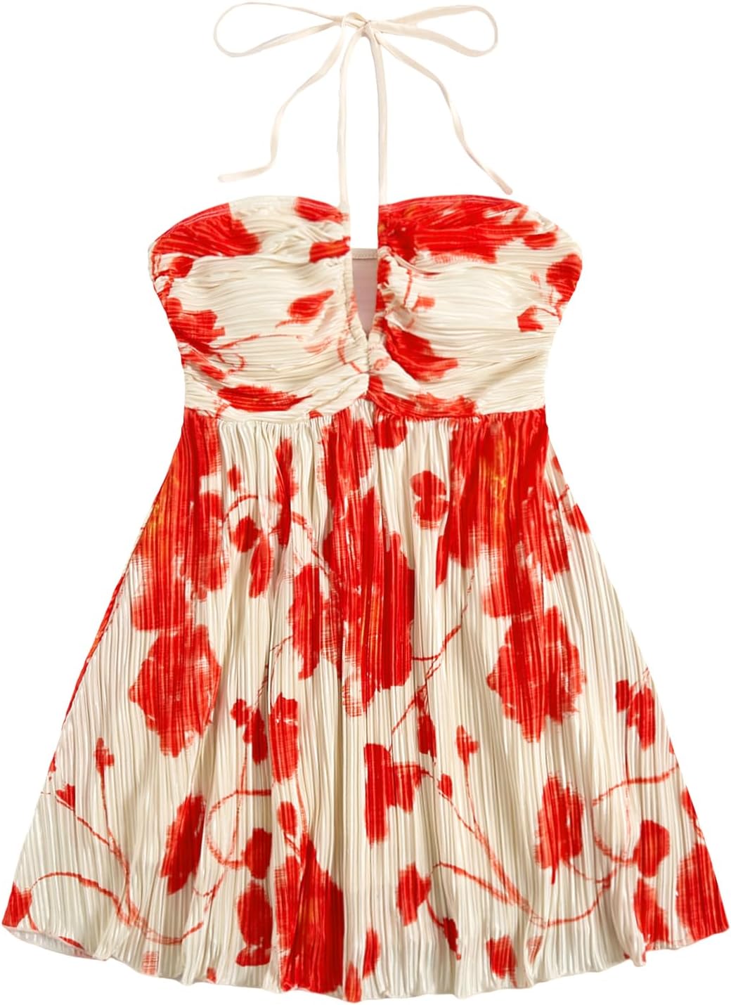 SOLY HUX Women's Tie Dye Summer Cami Dress Halter Backless Short Dresses | Sleeveless, A Line, Sundress, Vacation, Beach Outfits