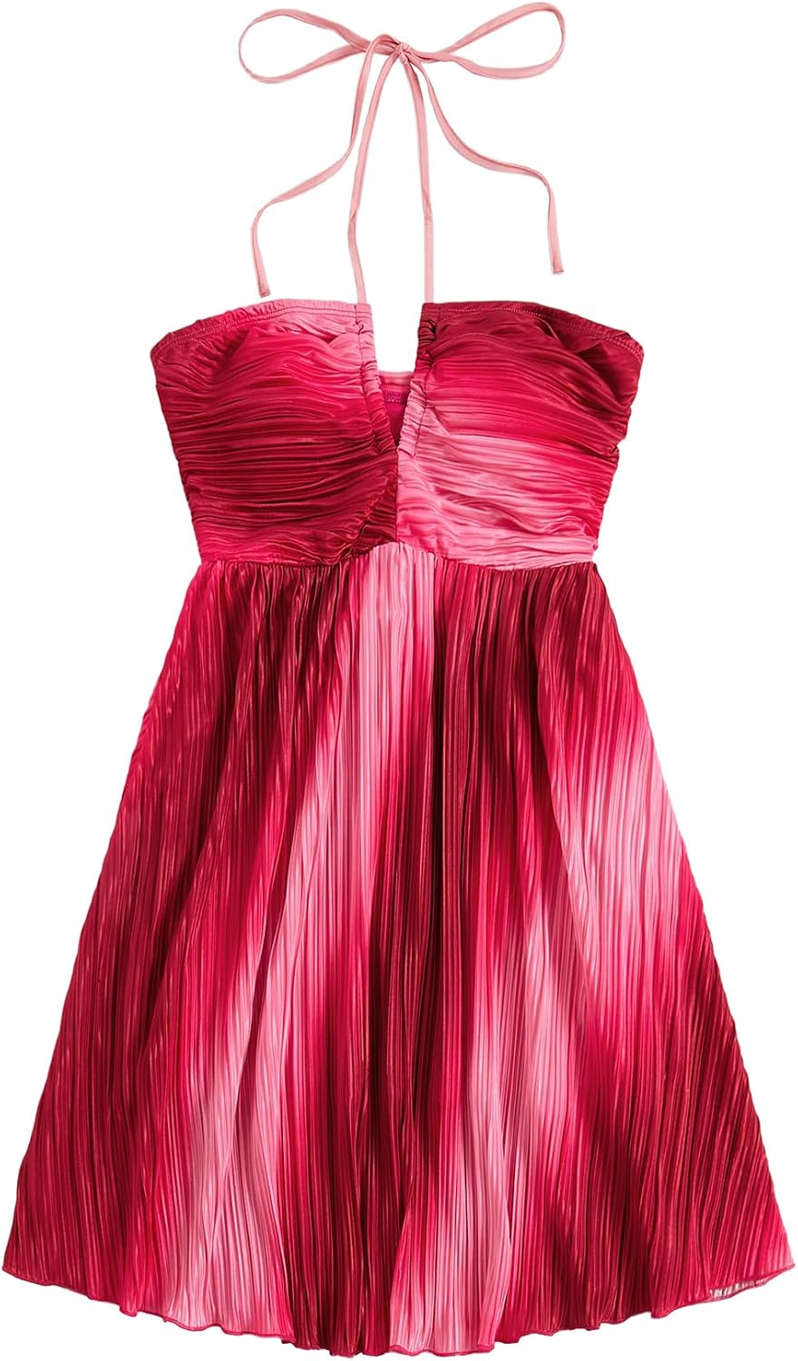 SOLY HUX Women's Tie Dye Summer Cami Dress Halter Backless Short Dresses | Sleeveless, A Line, Sundress, Vacation, Beach Outfits
