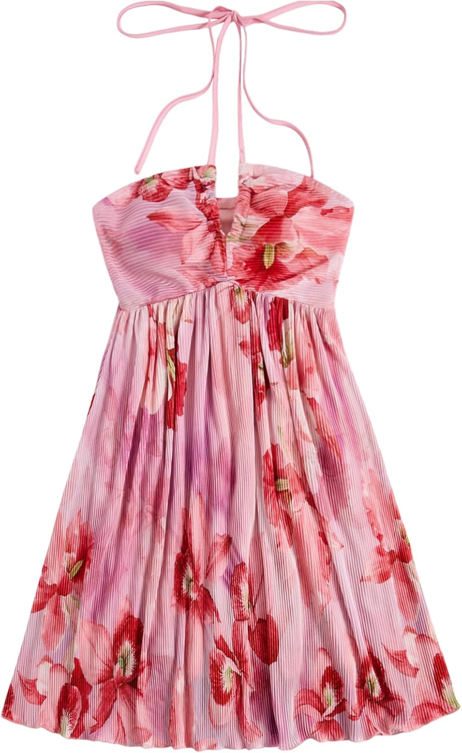 SOLY HUX Women's Tie Dye Summer Cami Dress Halter Backless Short Dresses | Sleeveless, A Line, Sundress, Vacation, Beach Outfits