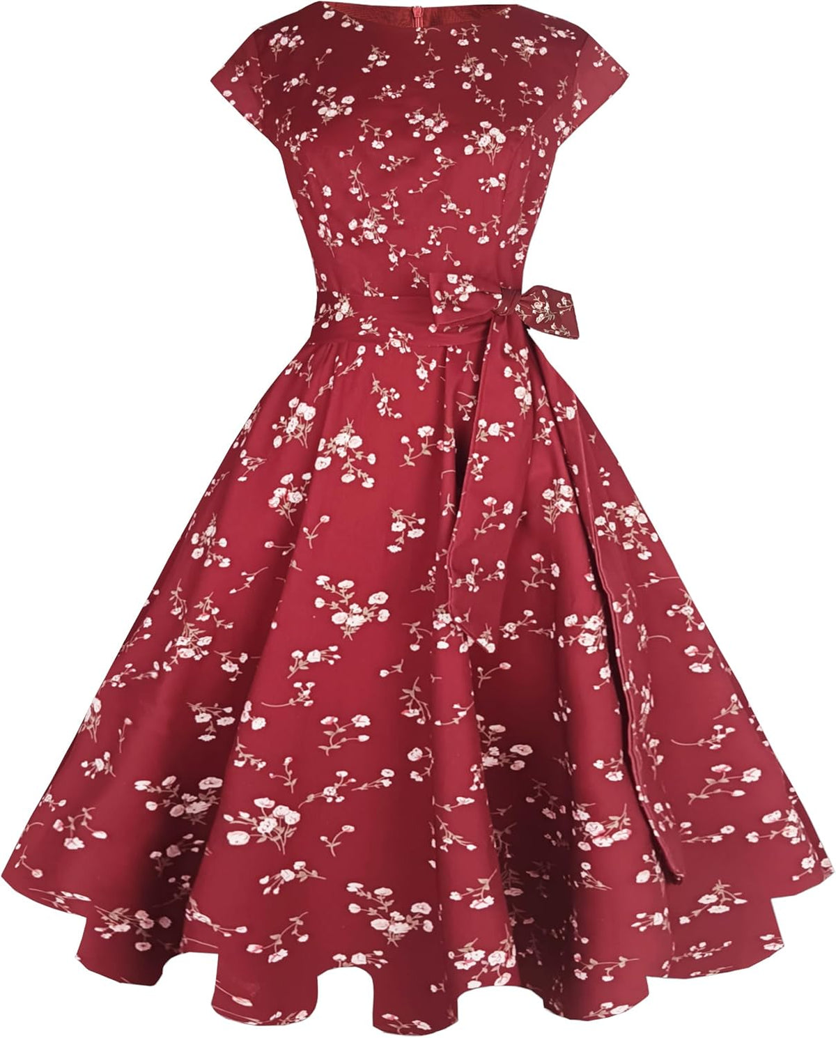 PUKAVT Women's Vintage 1950s Dress Cocktail Party Dress | Cap Sleeve Dress, Wedding Guest Dress, Homecoming Dress, Daily Work Dress, Halloween dress, Tea Party Dress, Date Night Dress