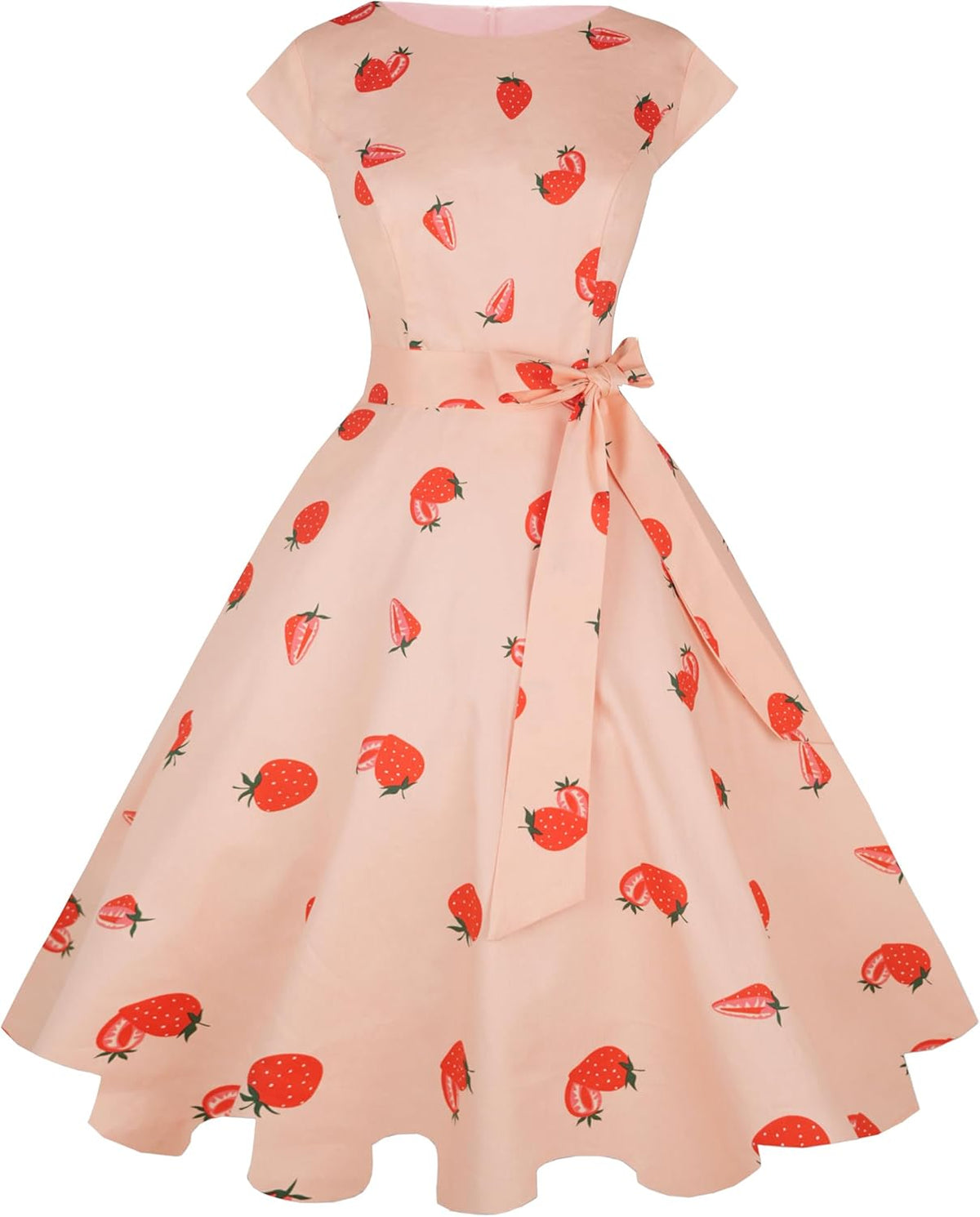 PUKAVT Women's Vintage 1950s Dress Cocktail Party Dress | Cap Sleeve Dress, Wedding Guest Dress, Homecoming Dress, Daily Work Dress, Halloween dress, Tea Party Dress, Date Night Dress