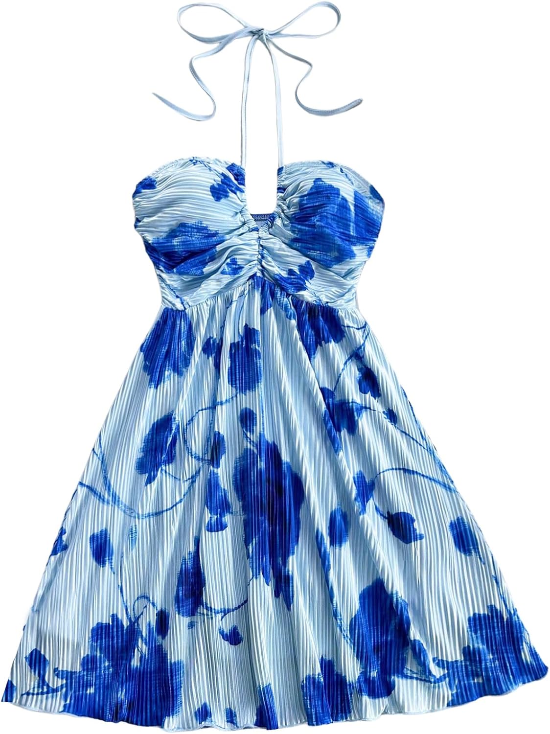 SOLY HUX Women's Tie Dye Summer Cami Dress Halter Backless Short Dresses | Sleeveless, A Line, Sundress, Vacation, Beach Outfits