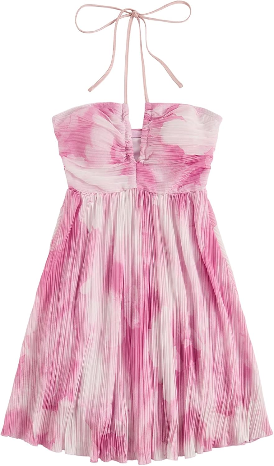 SOLY HUX Women's Tie Dye Summer Cami Dress Halter Backless Short Dresses | Sleeveless, A Line, Sundress, Vacation, Beach Outfits
