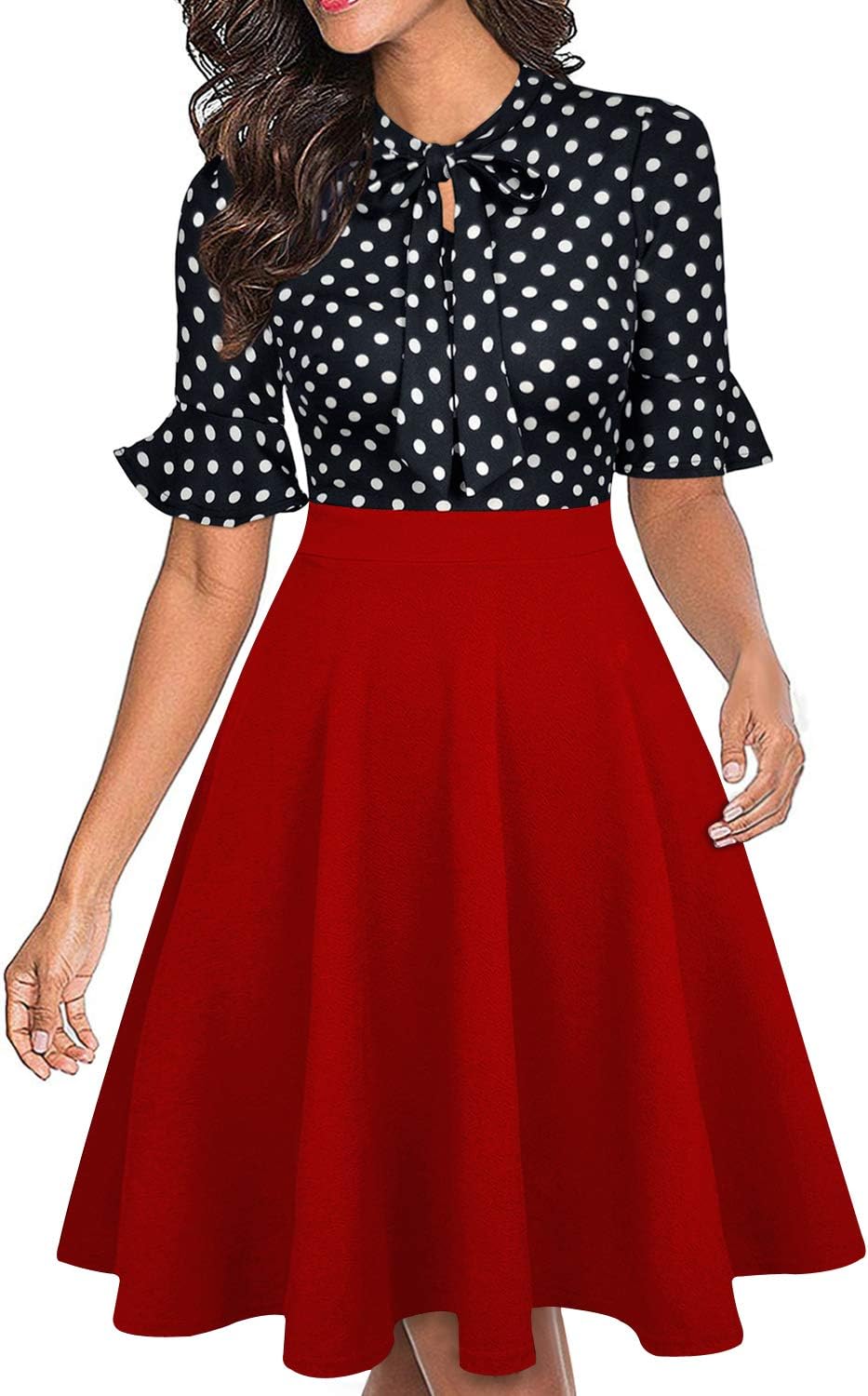 Women Summer Floral Ruffle Sleeve Wear to Work Church Wedding Guest Party Dresses