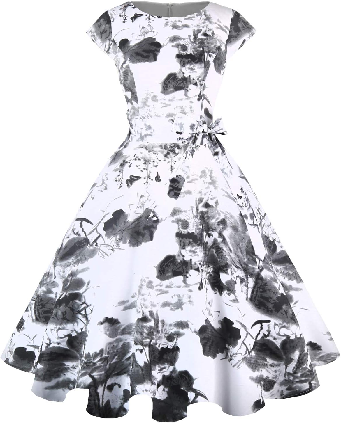 PUKAVT Women's Vintage 1950s Dress Cocktail Party Dress | Cap Sleeve Dress, Wedding Guest Dress, Homecoming Dress, Daily Work Dress, Halloween dress, Tea Party Dress, Date Night Dress
