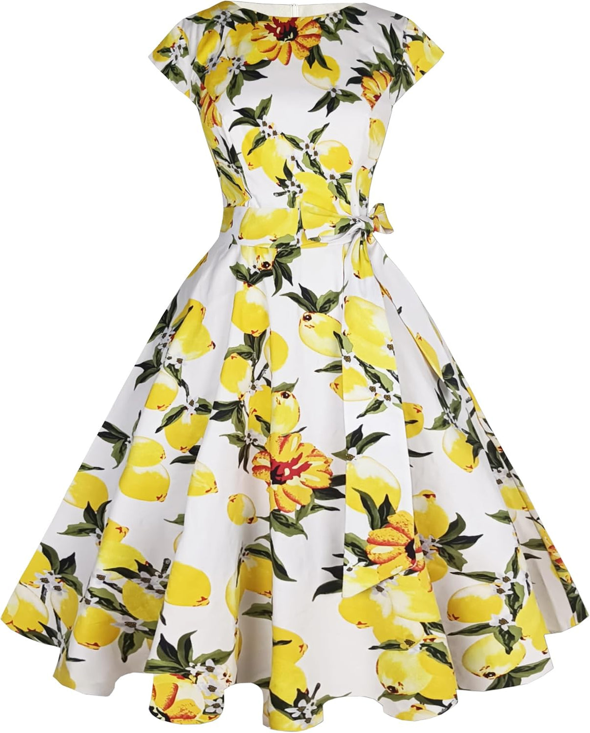 PUKAVT Women's Vintage 1950s Dress Cocktail Party Dress | Cap Sleeve Dress, Wedding Guest Dress, Homecoming Dress, Daily Work Dress, Halloween dress, Tea Party Dress, Date Night Dress