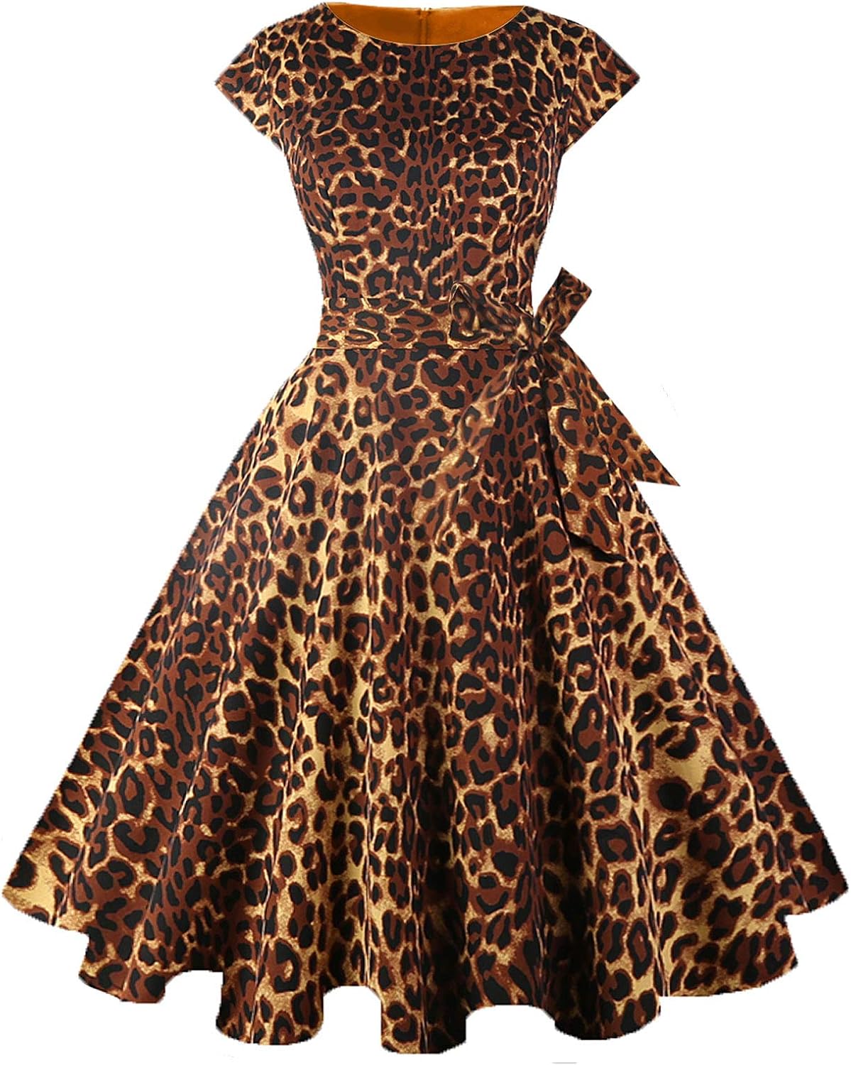 PUKAVT Women's Vintage 1950s Dress Cocktail Party Dress | Cap Sleeve Dress, Wedding Guest Dress, Homecoming Dress, Daily Work Dress, Halloween dress, Tea Party Dress, Date Night Dress